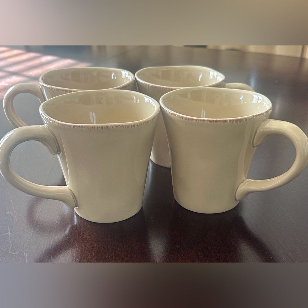 Pier 1 Tan Elemental Mugs Set of 4